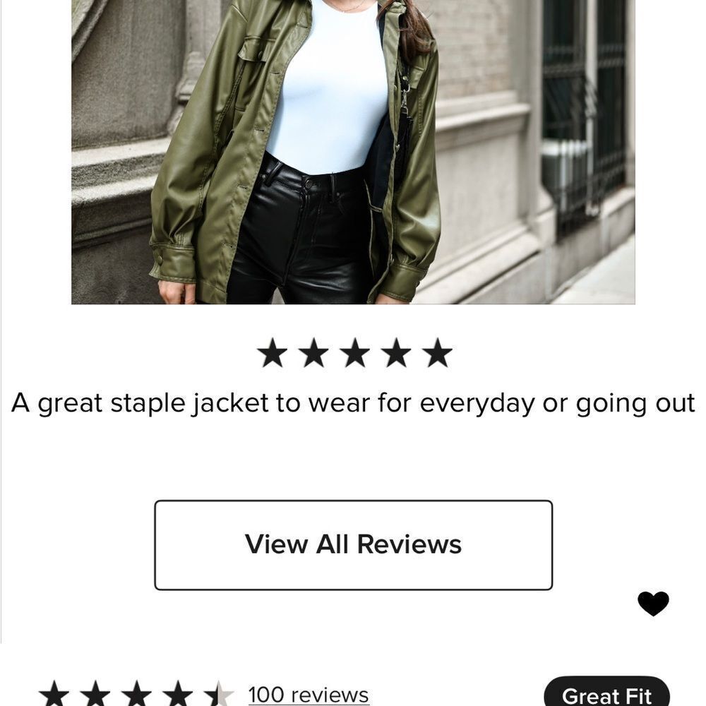 Love, Whit Olive Faux Leather Belted Jacket - XS - Picture 6 of 6